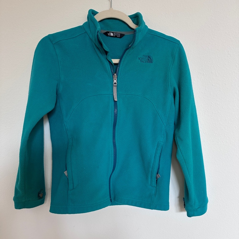 The North Face Teal Blue Kids Boys Fleece Jacket M 10/12